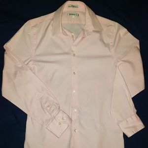 Men's fitted light pink dress shirt from Express